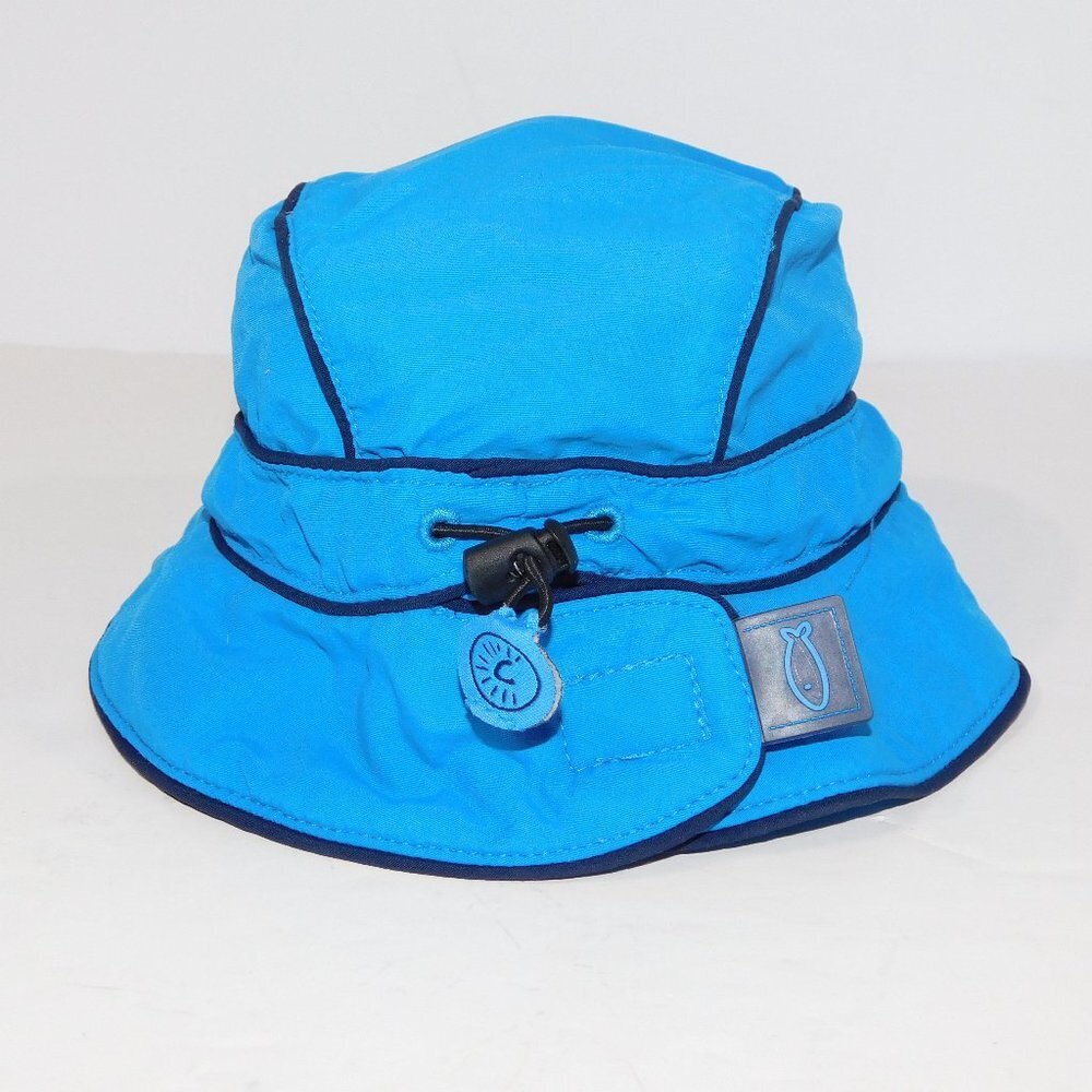 Calikids Baby Boys Blue UV Protection Bucket Hat XS 0-6 Months Newborn 6M